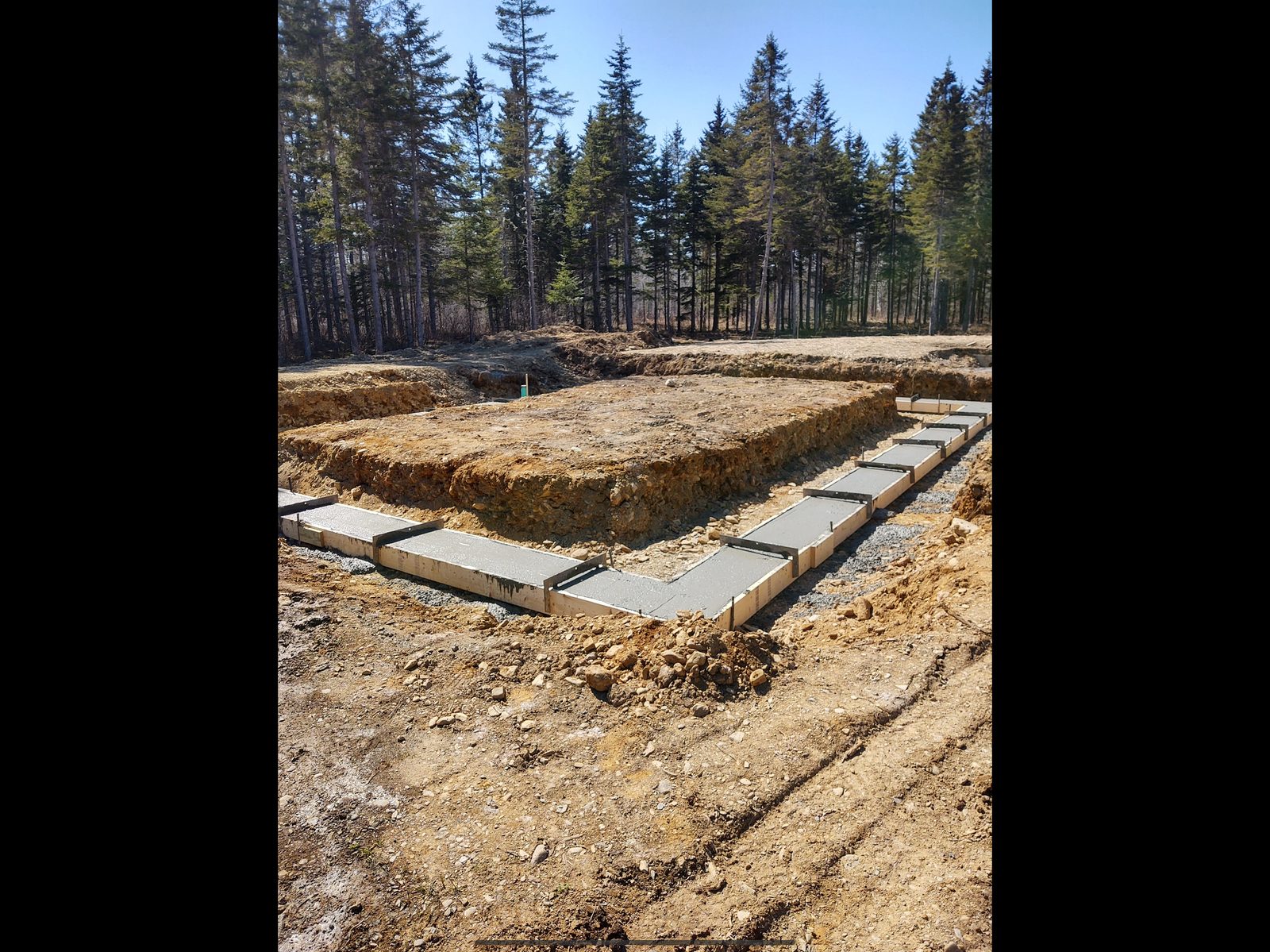 New foundation excavation with ICF forms set